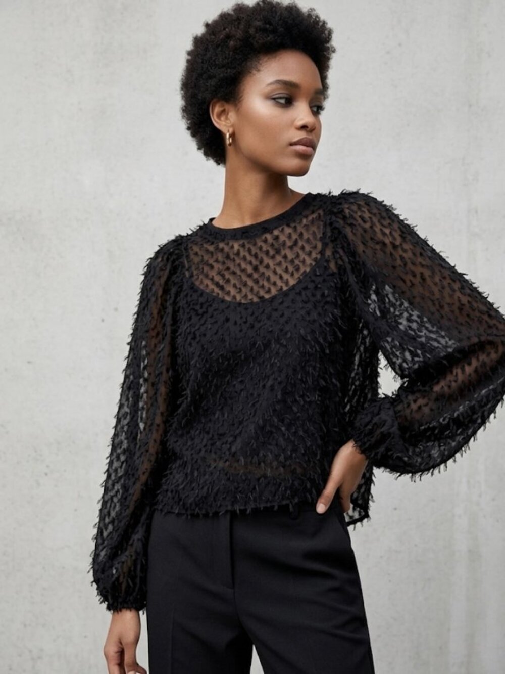 ZARA Black Blouse Size S - Like New Condition